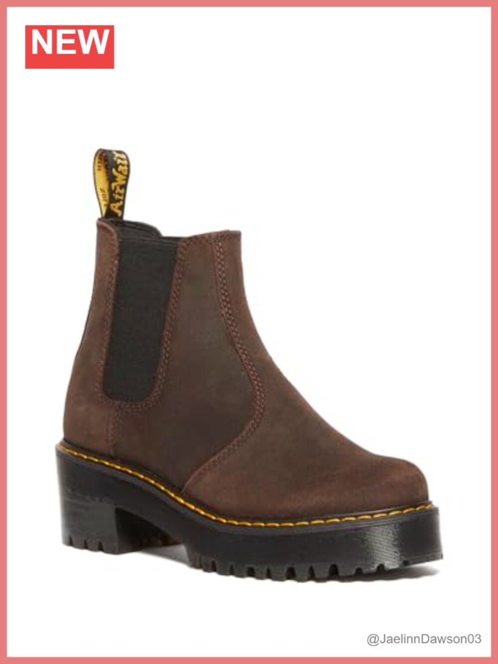 Dr. Martens Sanguine Leather Chelsea Boot Block Heel Ankle